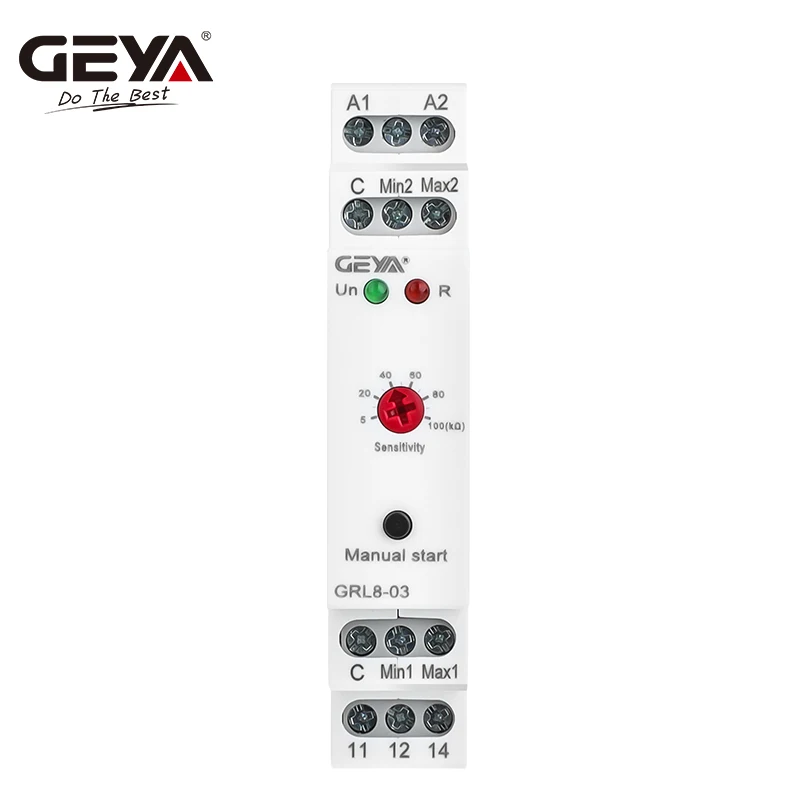 GEYA GRL8-03 Level Control Relay Electronic Liquid Level Switch for Monitoring 2 Tanks/Wells 10A AC/DC24V-240V