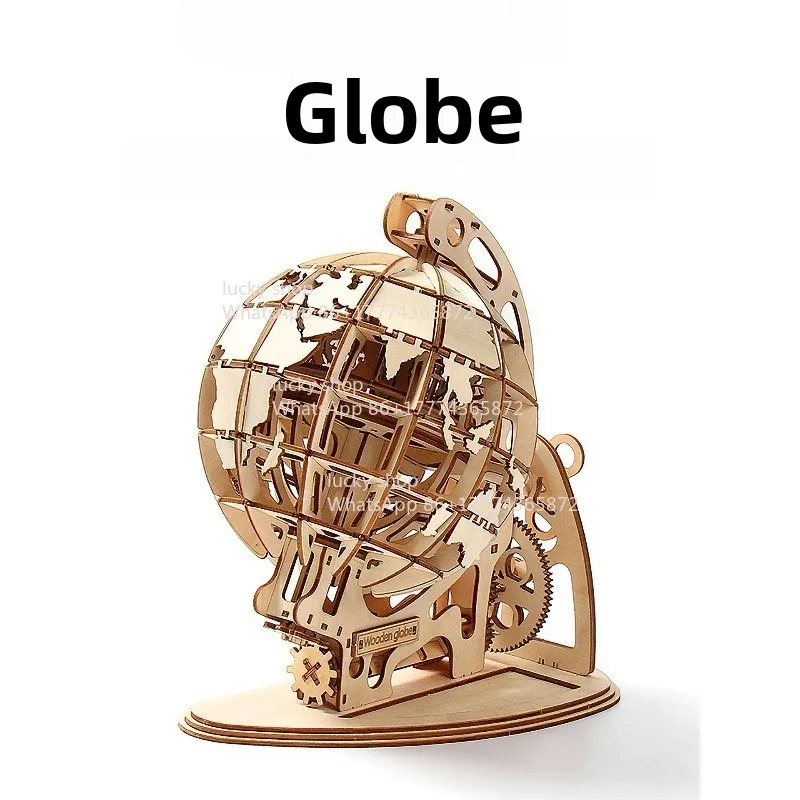 

Wooden Globe Model | 3D Assembly Kit with Rotating Gear Mechanism