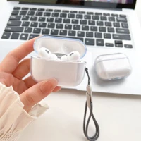 Étui pour écouteurs Airpods 4 3 2 1 Pro Pro2 Pro 3, souple et transparent, antichoc avec sangle de lanière, housse de chargement pour Airpods 4 2