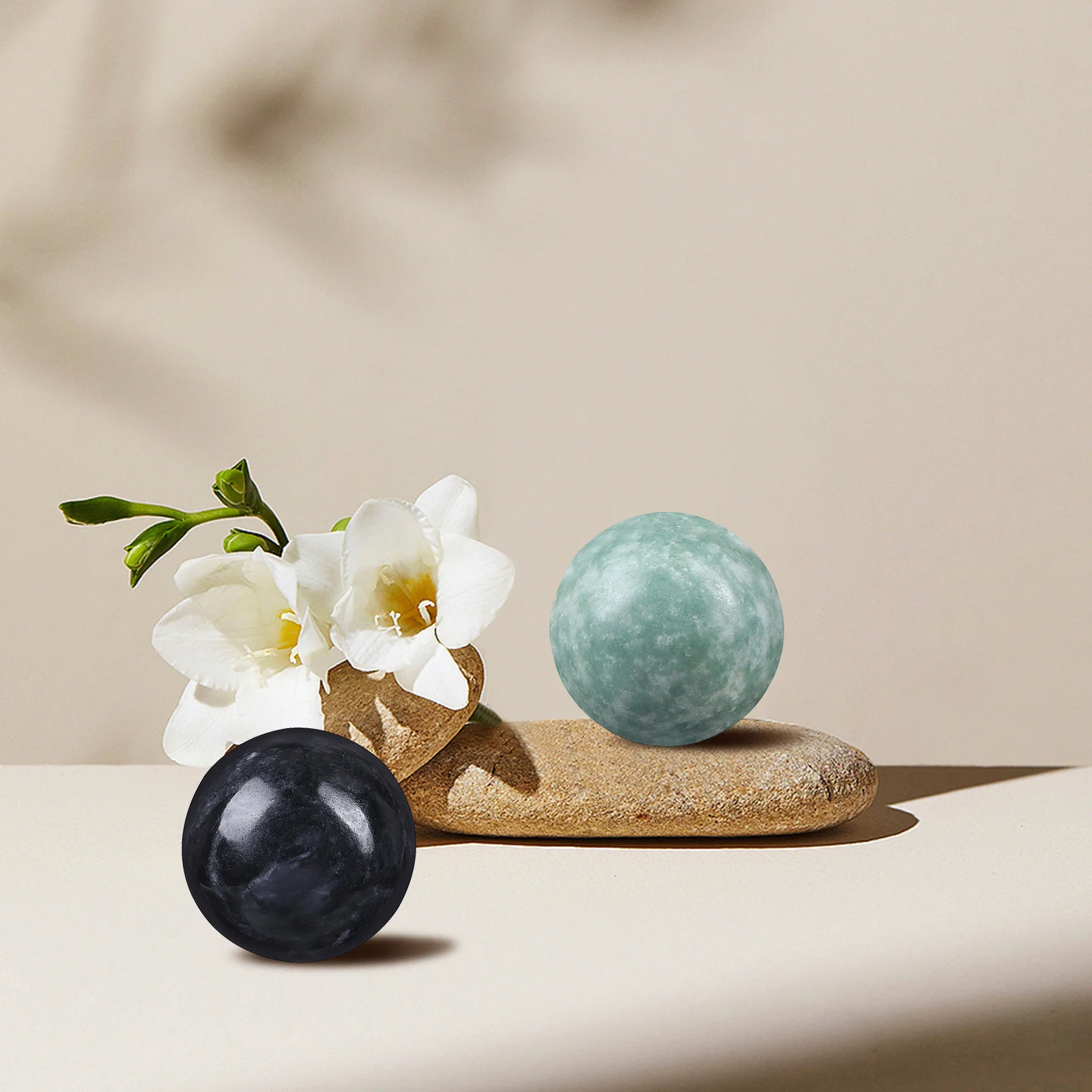 2 juegos de bolas de masaje de mármol para ejercicio de salud de manos y alivio del estrés, bolas de masaje para Fitness, bolas de mano de mármol