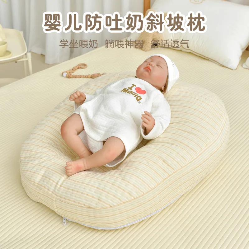 Newborn baby slope pillow, anti spitting, anti choking, slope cushion, baby lying and feeding tool, waterproof nursing pillow