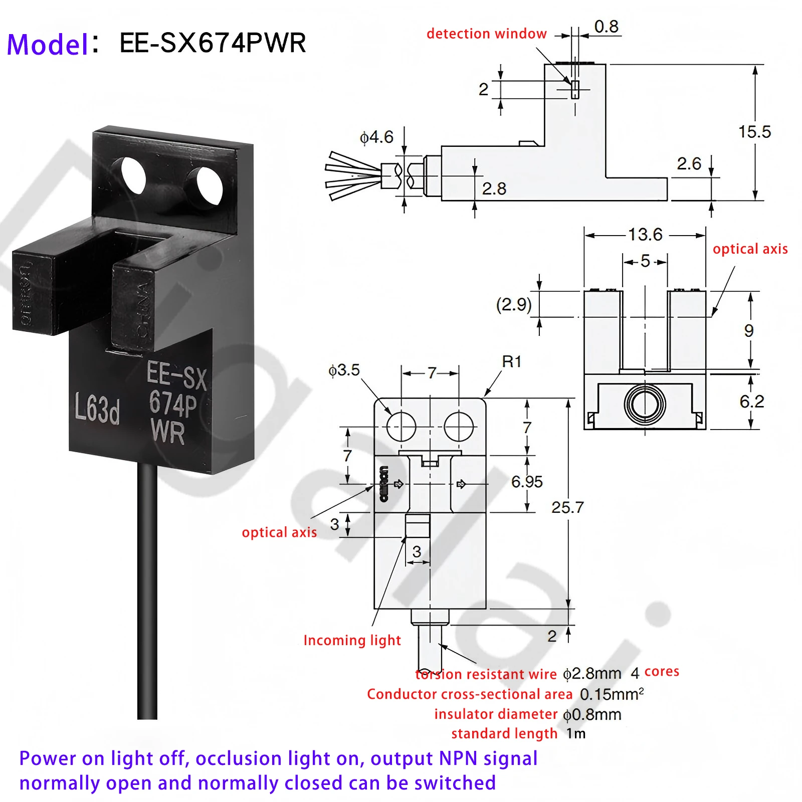 مستشعر على شكل حرف U EE-SX670PWR EE-SX671PWR EE-SX672PWR EE-SX673 EE-SX674EE-SX675 EE-SX676 EE-SX677PWR