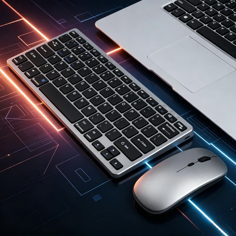 

New 2.4G Wireless Rechargeable Silent Wireless Keyboard and Mouse Set, Compact Ergonomic Keyboard Mouse for Office/Home
