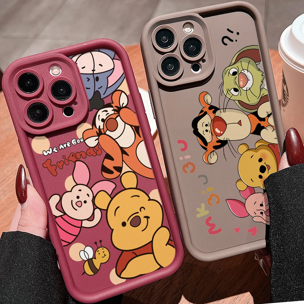 Disneys Poohs Bear Familys Phone Case for Samsung Galaxy S26 S25 S24 S23 S22 S21 S20 FE Ultra Plus 5G Note20 Soft Cover Funda