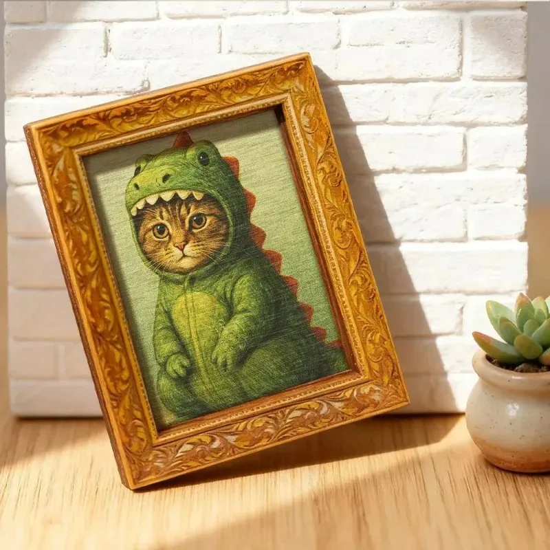 Dinosaurs Cat Fridge Magnet Funny Cat Refrigerator Magnet Wooden Home Office Decor Ideal Gift Party Favor Humor Home Accent
