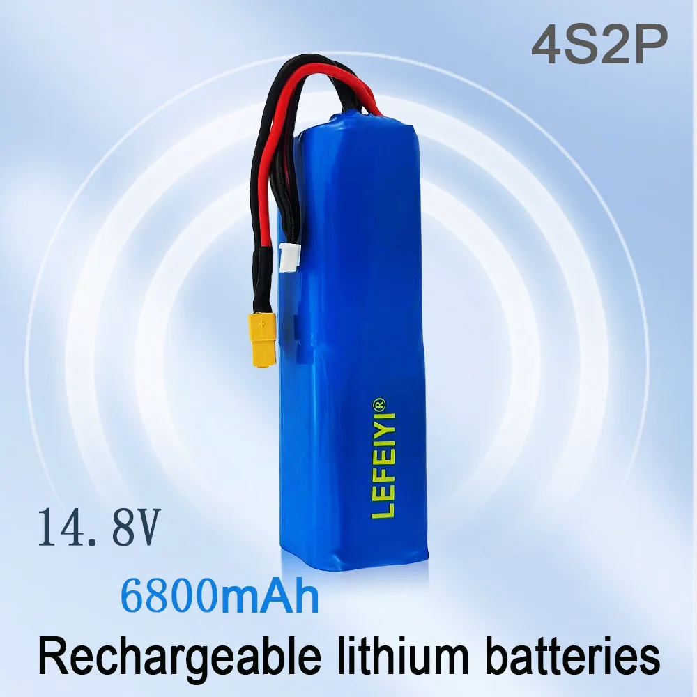 

4S2P 14.8V 6800mAh 100.64Wh Rechargeable Li-ion Battery for Various RC Airplane Quadrotor, with Connector XH2.54+XT60