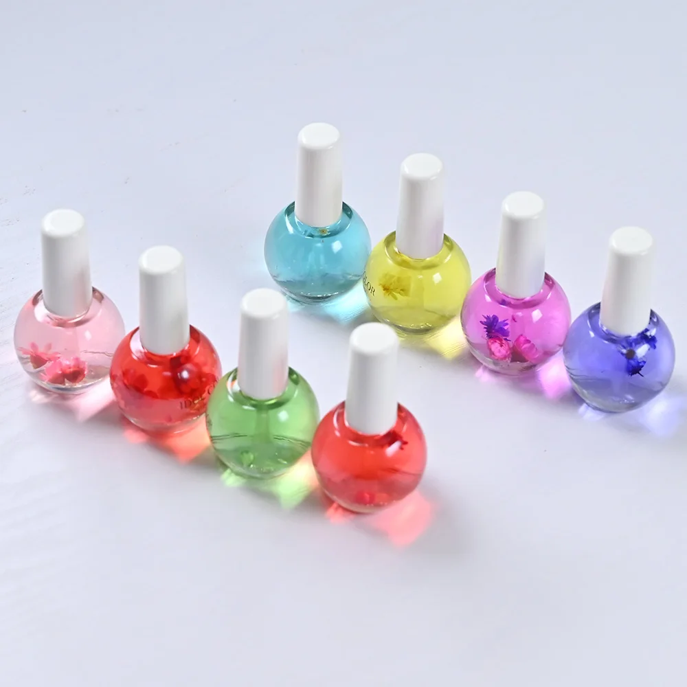 15 ml Nagelernährungsöl mit Frucht- und Blumenduft, klares Glas in Flaschen, feuchtigkeitsspendendes Nagelhautöl, natürliches Nagelhautenthärter-Pflegeöl