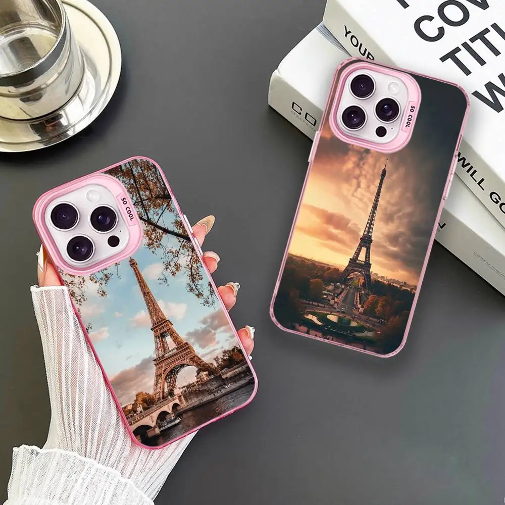 

Eiffel Tower Phone Case For iPhone 16,15,14,13,12,11,Mini,Pro,MAX Pink Matte Shockproof Cover