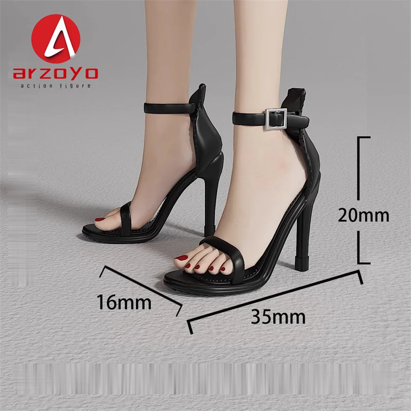 Maßstab 1:6, dünner Absatz, hochhackige Schuhe mit Einzelriemen, Zubehörmodell, passend für 12'' Bjd, Soldatin, Actionfigur, Körperpuppen