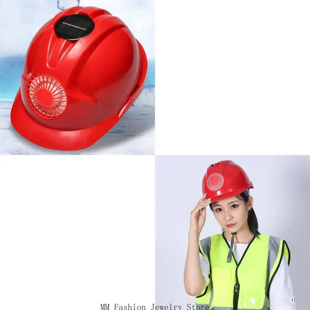 Wearable Fan Hat with Rear Cooling Fan and Top Solar Panel Plastic Shell Cap for Summer Walking and Commute D0UB