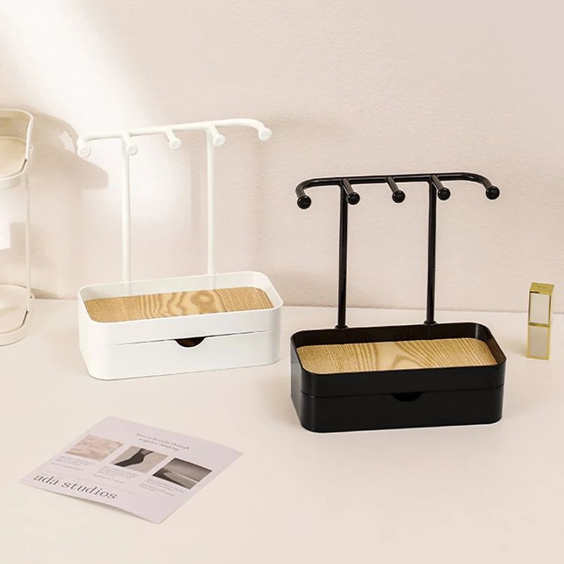 Fashion Jewelry Organizer Hanging Display For Earrings Necklaces Jewelry Storage Rack With Wooden Base Bracelet Rings Holder - view 4