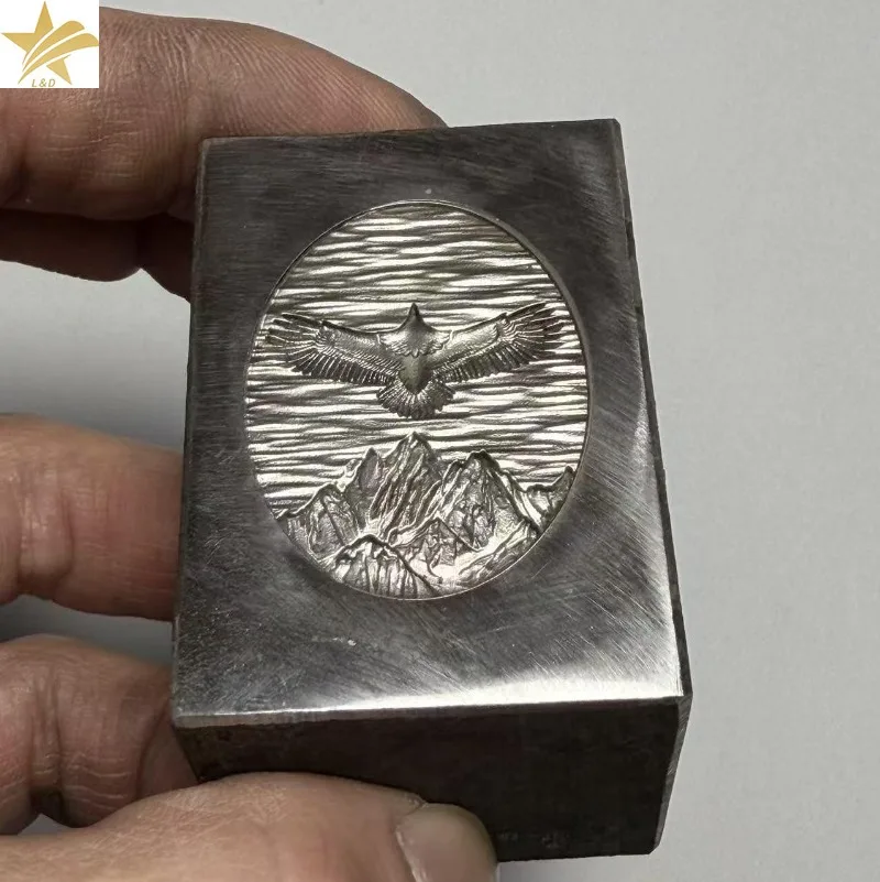 3D Majestic Eagle Jewelry Stamp Impression Shot Plate Die ,Steel Jewelry Emboss Making Tool for Silversmiths, Jewelry Makers