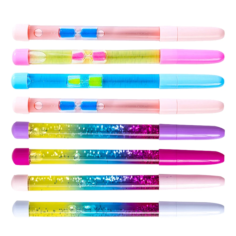 

8pcs Pens Quicksand Design Colorful MultiUse Writing Supplies for Students Kids Office School Family Gift