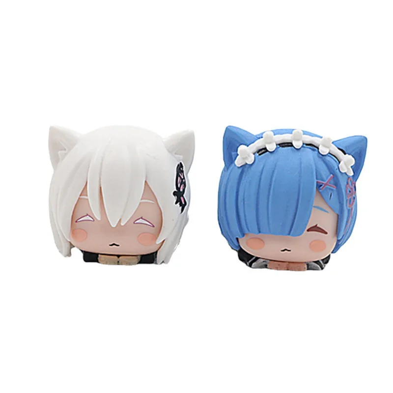 4CM Anime Re:Zero kara Hajimeru Isekai Seikatsu Kawaii Rem Emilia Ram Cute Cat Ears Lying Model Action Figure Toys PVC Doll