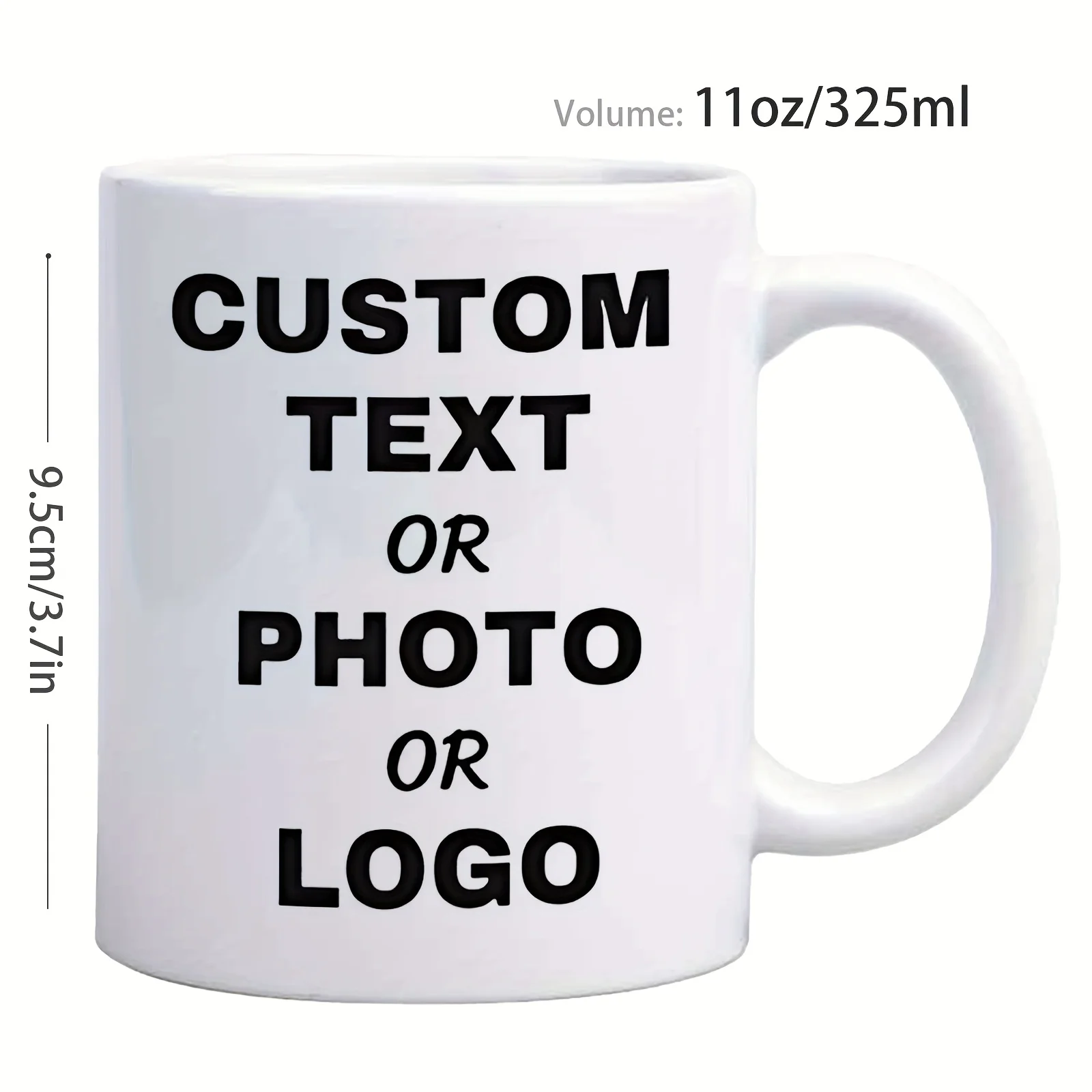 1-pack 11oz colorful ceramic mug, personalized with custom text, photo, or logo, customizable gift mug, suitable for home, frien