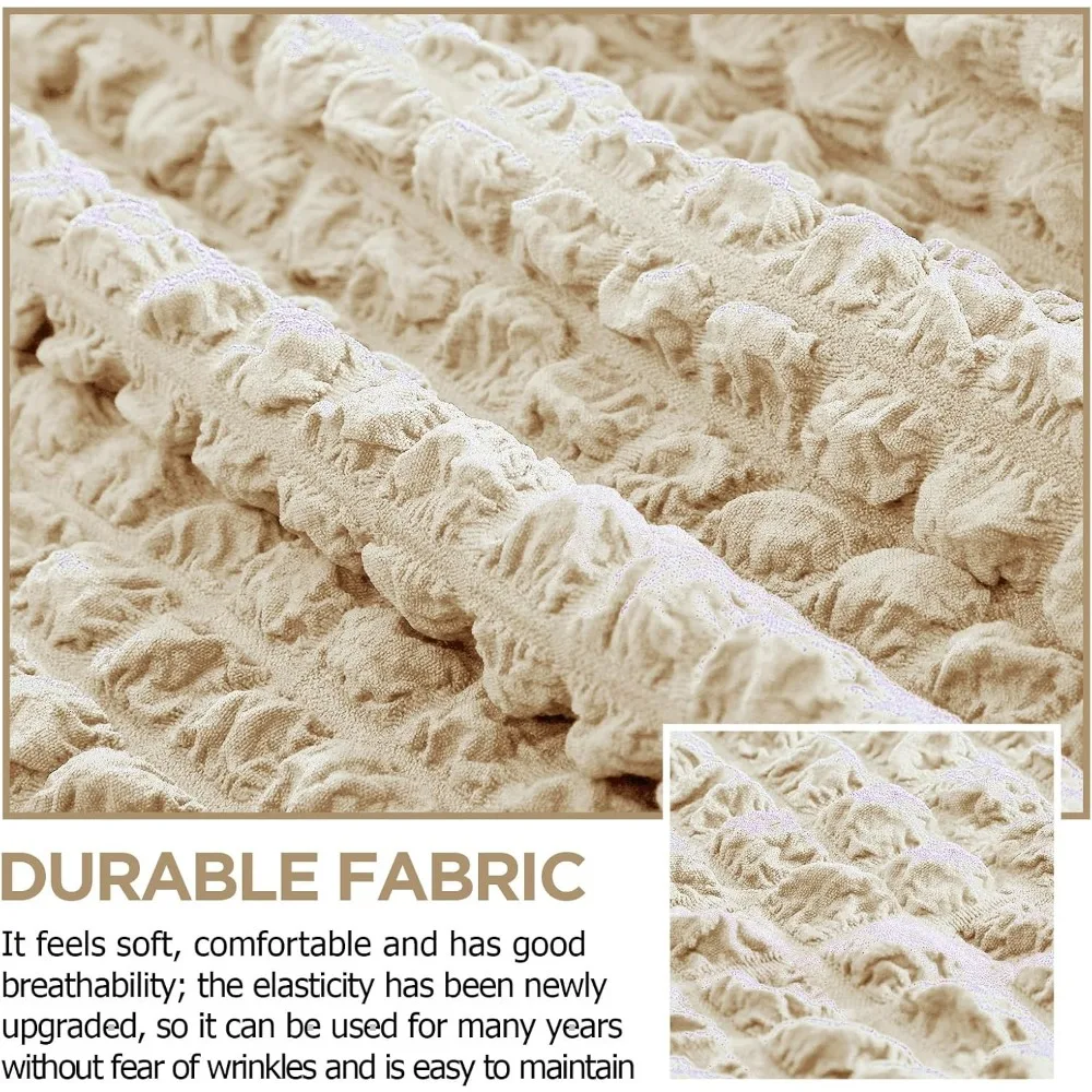 مجموعة أغطية أريكة متينة عالية المرونة لوسائد الأريكة، أغطية أثاث قابلة للغسل مع تنورة للأرائك #4