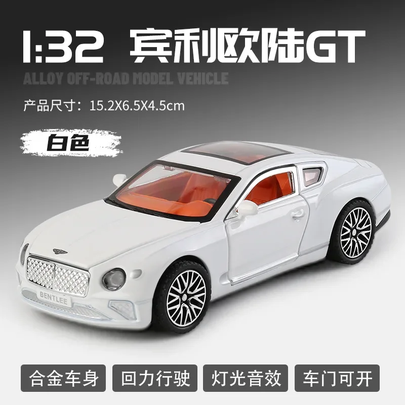 1:32 Bentley Continental GT Alloy Car Model Diecasts Metal Car Model Simulation Sound and Light Collection Kids Toy Gift