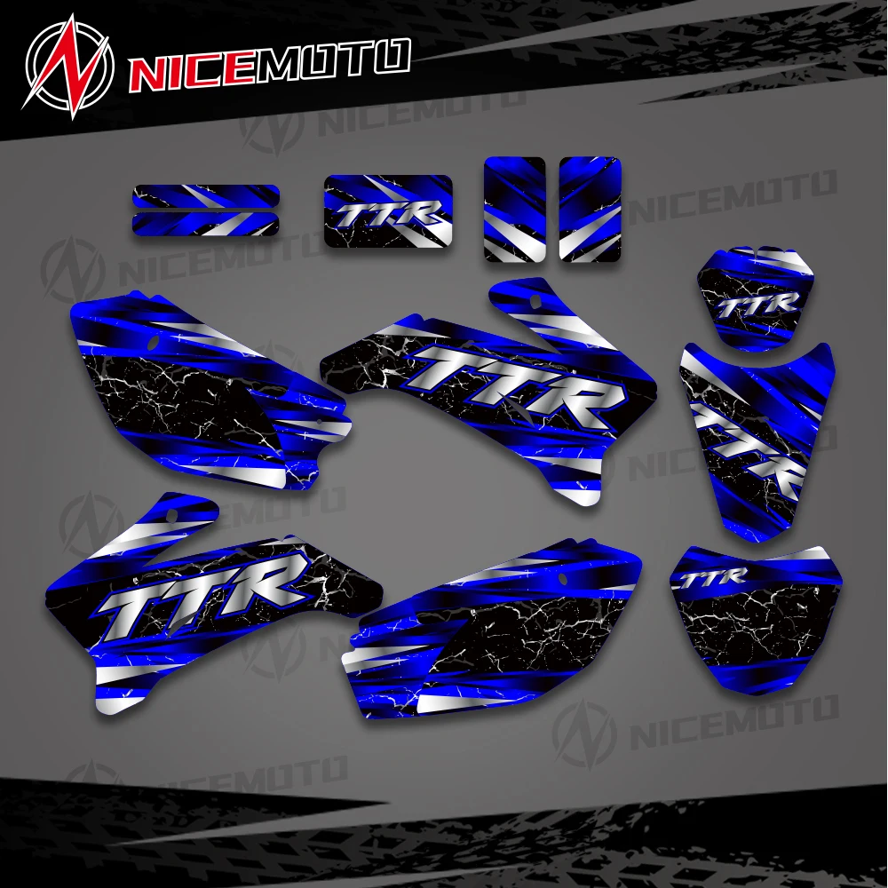 

For Yamaha TTR110 TTR 110 All Years Motorcycle Fairing Graphics Background Decals Sticker Kit Customize Dirt Bike Decoration