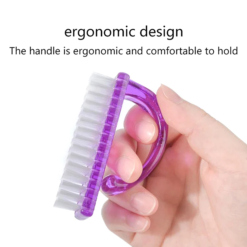 แปรงขัดเล็บขนสัตว์แบบนุ่มเครื่องมือทำความสะอาดแปรงแต่งเล็บตกแต่งเล็บฝุ่นขนาดใหญ่ทำจากพลาสติกสำหรับทำเล็บเท้า