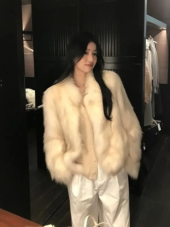 Fashion Women Winter Real Rabbit Fur Knitted Coat Female Casual Long Sleeve Genuine Fur Jacket Warm Thick Outwear Femme Wh134