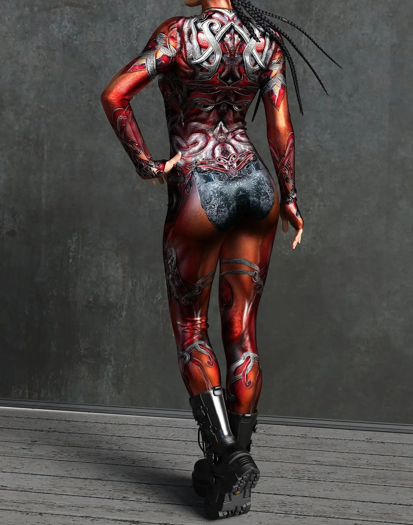 Damen Sexy Rüstungs-Overall für Feiertage, Partys, Halloween, Karneval, Cosplay-Kostüm, Steampunk-Maskerade-Bodysuit – Detail 8
