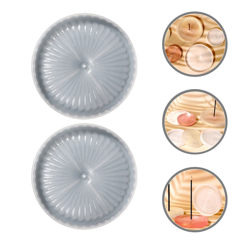 

2 Pcs Crystal Incense Plate Mold Burner DIY Craft Epoxy Silica Gel Oven Silicone