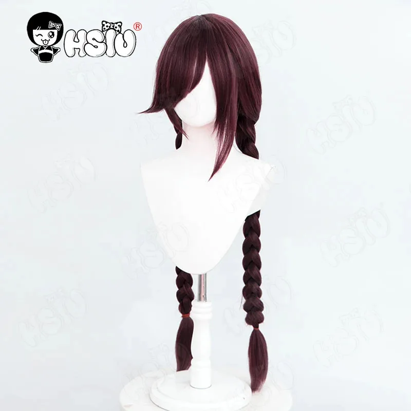 فوكاوا توكو شعر مستعار تأثيري HSIU 90 سنتيمتر طويل الفوشيه الشعر مقاومة للحرارة شعر مستعار اصطناعي لعبة Danganronpa Fukawa Toko شعر مستعار تأثيري