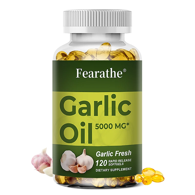 

Garlic Fresh 5000mg, Dietary Supplement for Heart Health and Circulation Support with Antioxidant, 120 Rapid Release Softgels