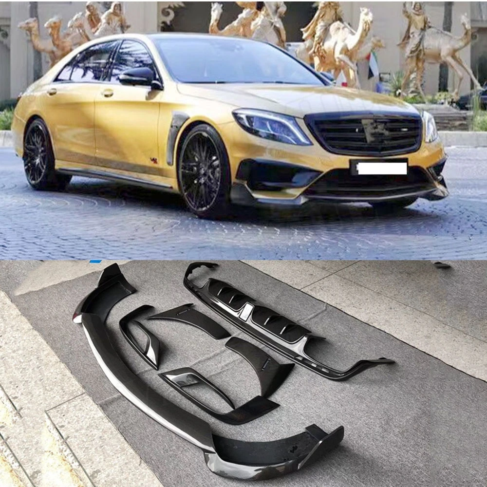 

VACOMUL Carbon Fiber Front Bumper Lip Rear Diffuser FogLamp Frame Side Fender For Benz S Class W222 S63 S65 2014-2017 BodyKit