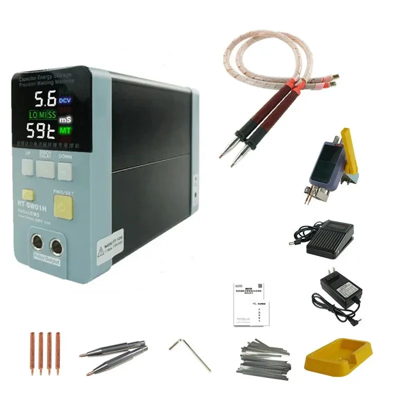 HT-SW01H Battery Spot Welder 21 KW 3500A Capacitor Energy Storage Pulse Welding Machine, Mini Portable Spot Welding Equipme