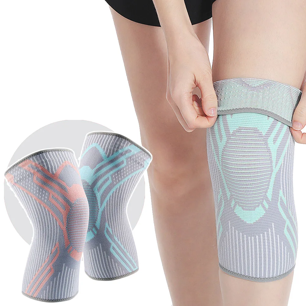 Gym Sports Knee Support Bleathable Nylon Fitness Knee Pad Braces Elastic Kneepad Tape 1 Size Fits All