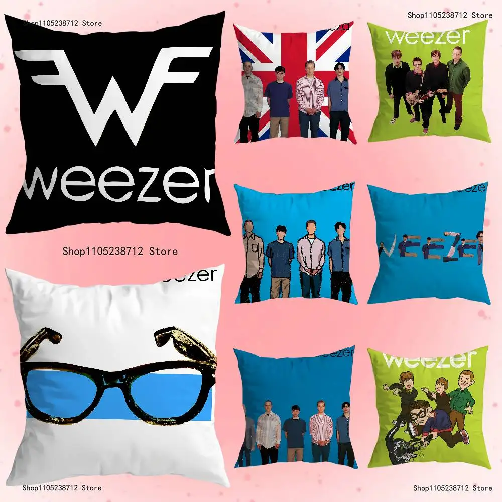 

Band W-Weezer Anime Celebrity Merchandise All-Match Printed Pillow Case Sofa Car Office Room Decoration Protector