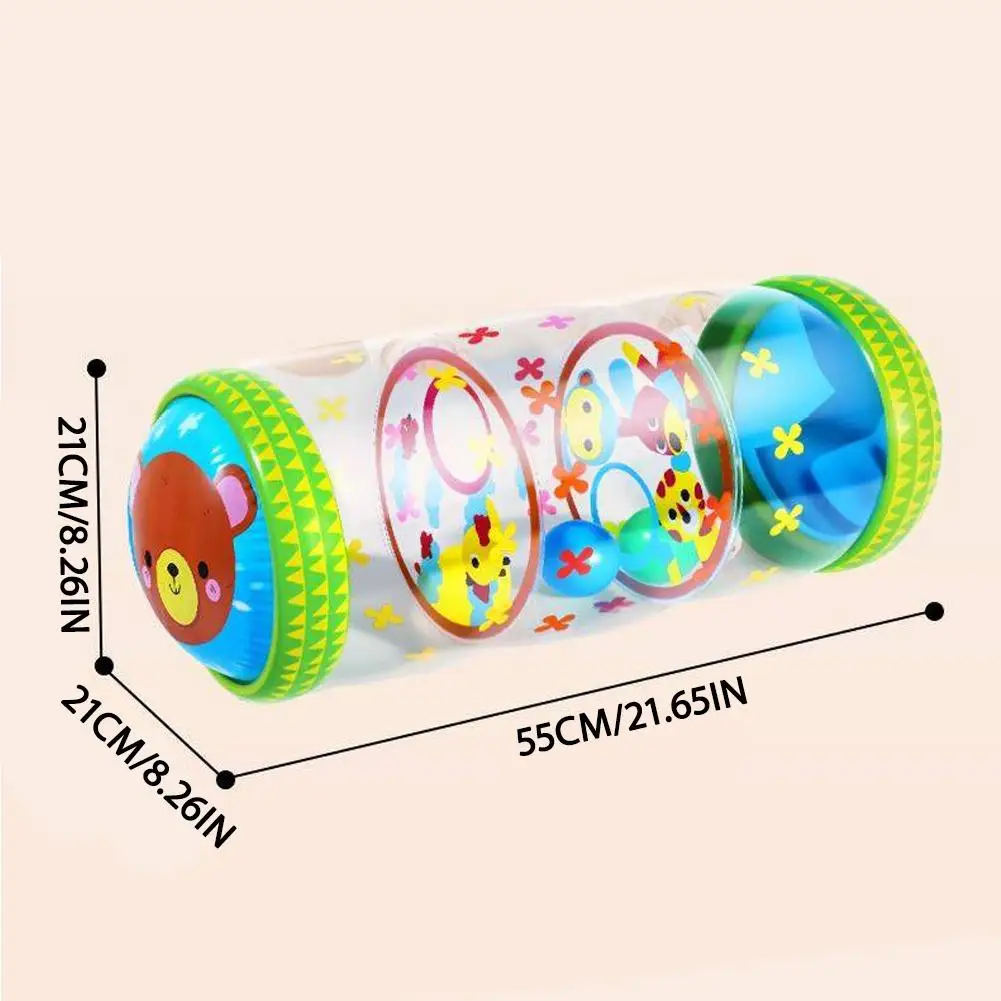 Inflatable Baby Crawling Roller Toy With Rattle And Ball PVC Early Development Infant Crawling Toys For 6-8Months 1 2 3 Year Old view 5