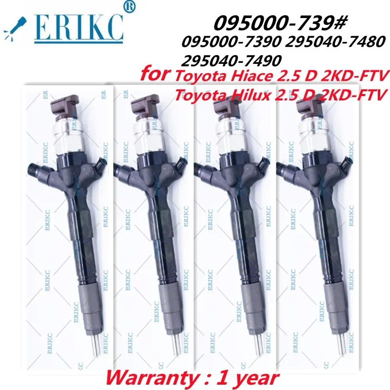 

4PCS 095000-7391 Auto Diesel Injector 095000-7390 295040-7480 295040-7490 for Toyota Hiace 2.5 D Toyota Hilux