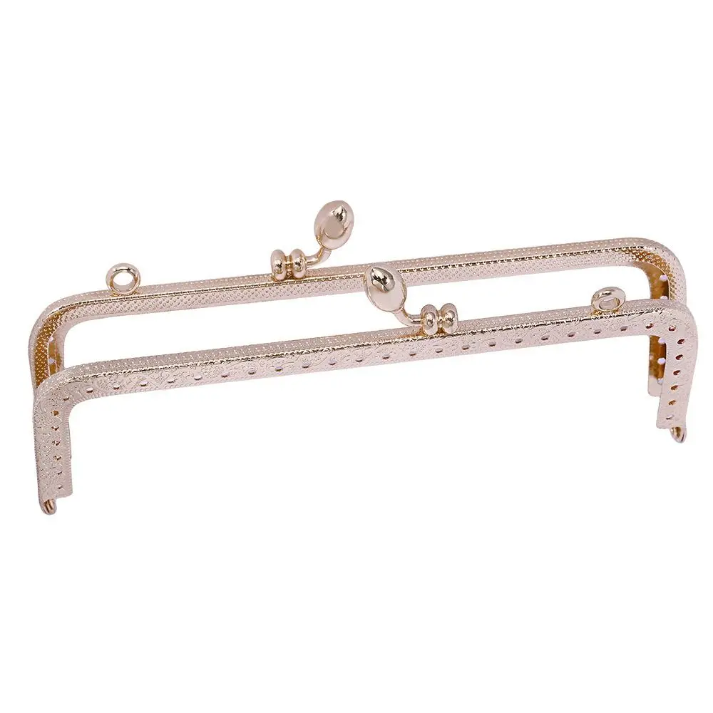 Square Glossy Gold Basic Metal Purse Frame Kiss Clasp Lock DIY Bag Accessories 8.5/10.5/12.5/15/18/20.5 CM Bag Frame Buckle