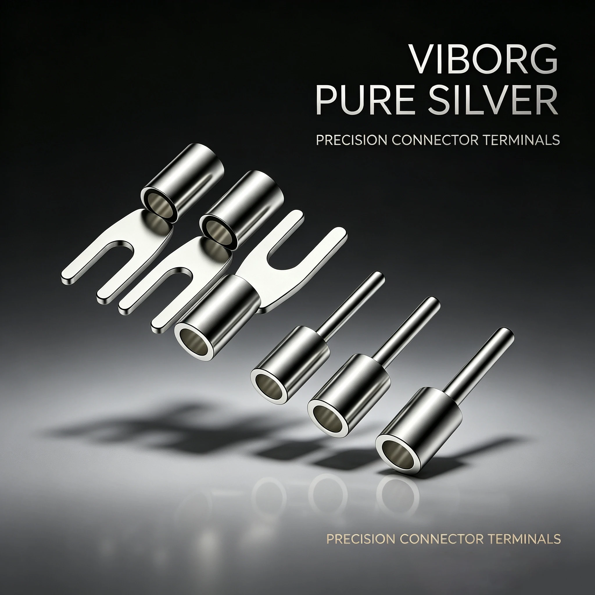 Viborg VP202AG VP201AG Pure Silver Power Connector Y Fork Spade Banana Plug Audiophile Hifi Audio DIY Terminal for Speaker Cable