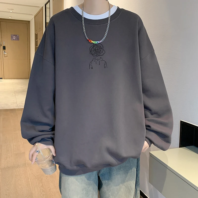 

Толстовки высокого качества с простым принтом, мужские весенние модные верхняя одежда для мальчиков и студентов, топы, повседневные пуловеры с длинными рукавами, мужские