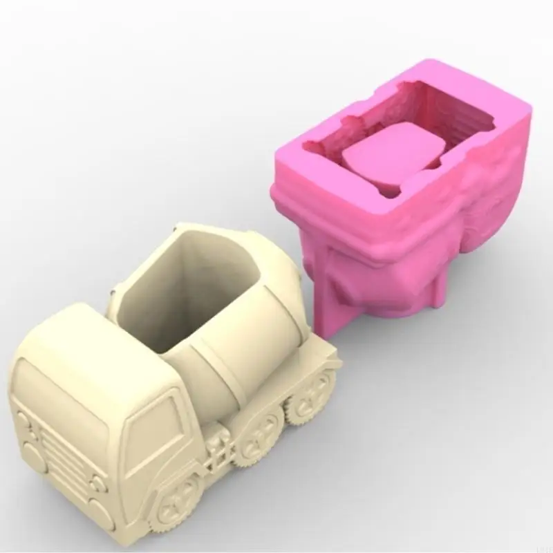 L21E Mud Tanker Pen Holder Silicone Molds Table Ornament Mould Plasters Making Tool Planter Mold Easy to Clean