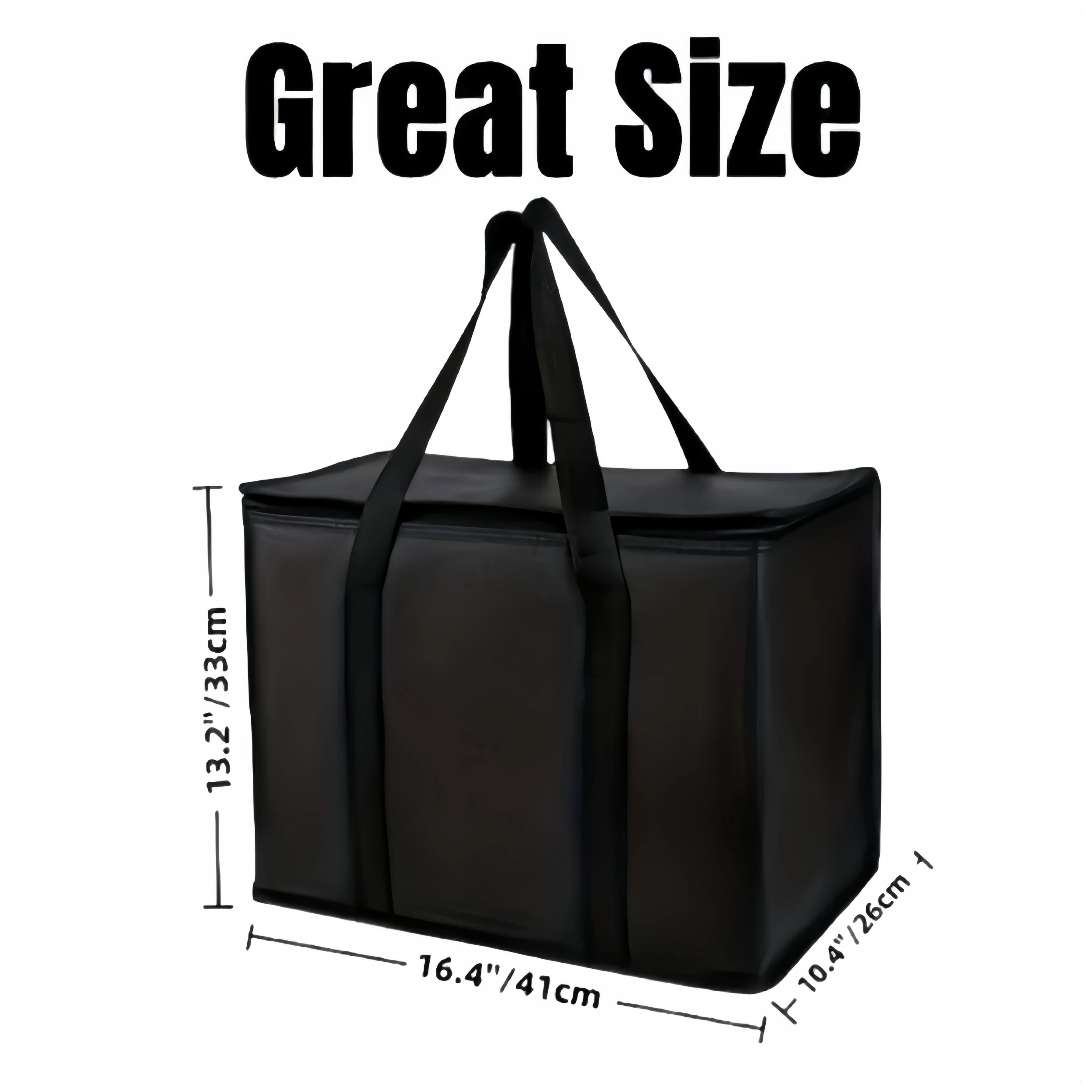 قطعة واحدة من حقيبة البقالة المعزولة - قابلة للطي، تستقيم لتوصيل الطعام والبقالة والسفر، وقابلة لإعادة الاستخدام بسحاب. #2