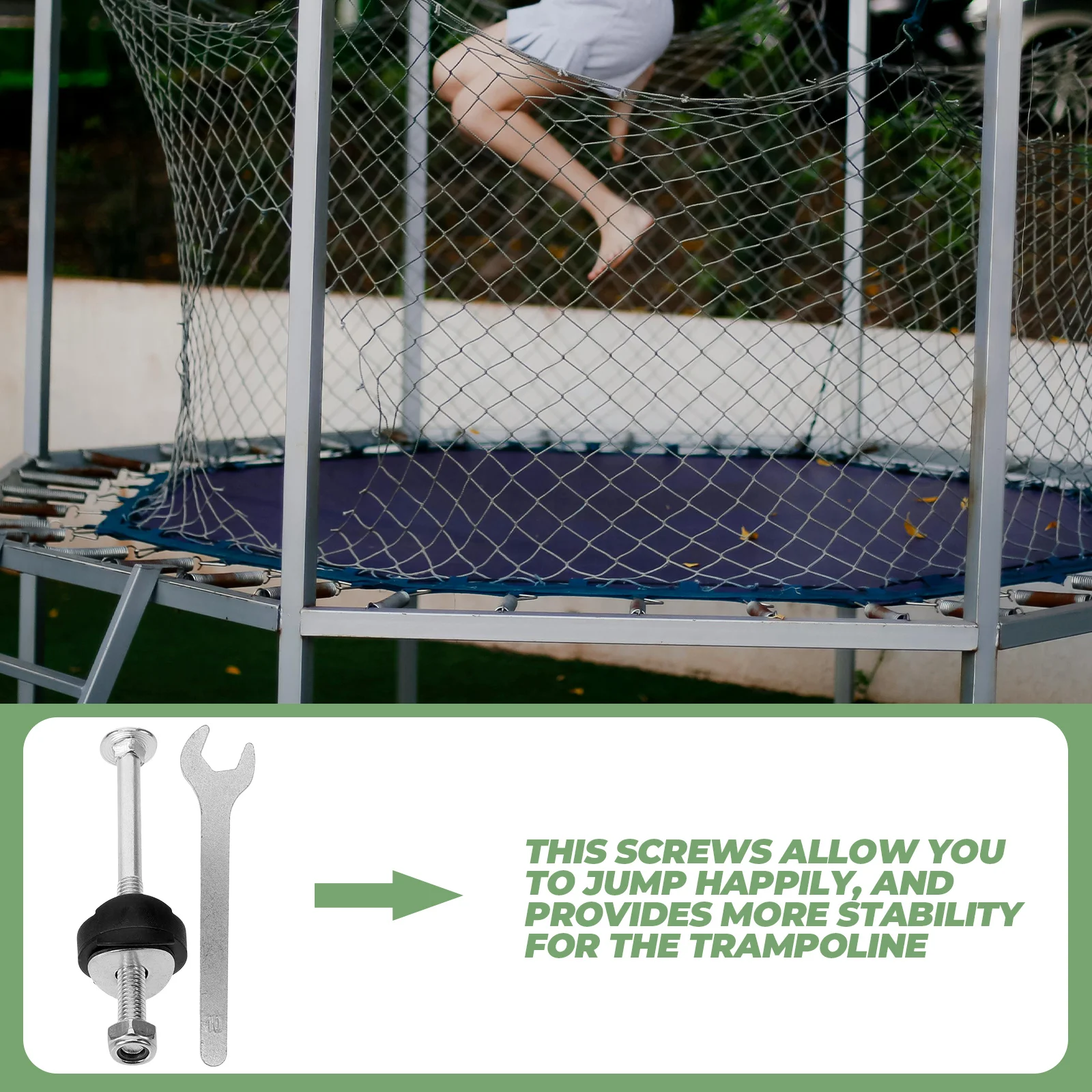 

Trampoline Screws Long Wear Resistant Fixing Hardware Galvanized Steel Replacement Parts Stable Durable Accessories
