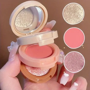 3in1 Blush Palette Pressed Highlighter Palette LongLasting Waterproof Matte Highlighter…