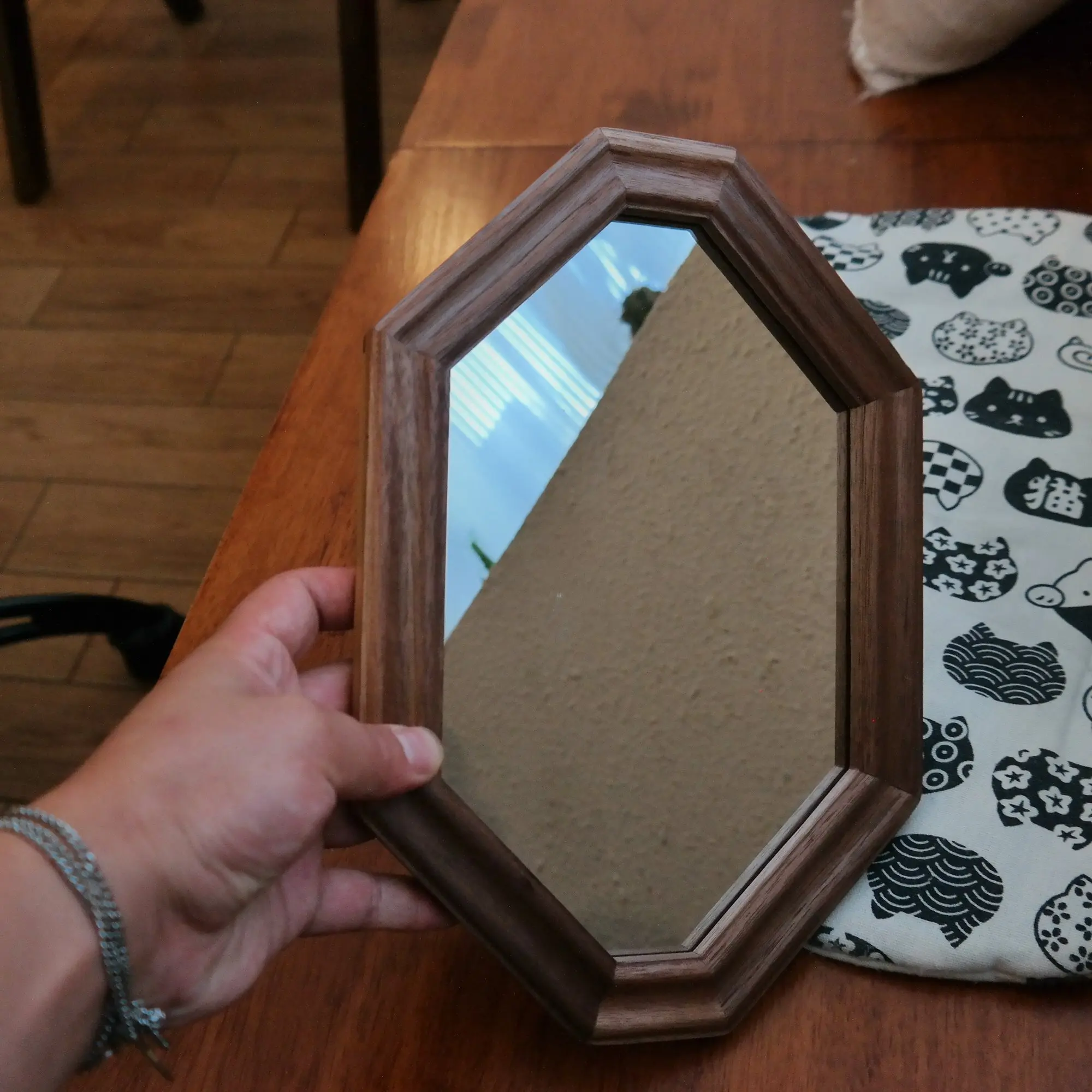 Solid Wood Mirror Antique Mirror Picture Frame Wall Hanging Indoor Black Walnut Cherry Wood Nordic Makeup Mirror