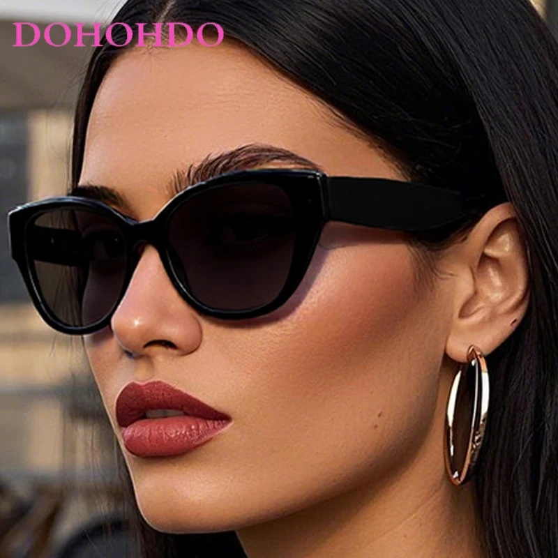 Vintage Big Frame Cat Eye Women Sunglasses For Trendy Luxury Brand Designer Men Outdoors Travel Driving Sun Glasses Lentes UV400