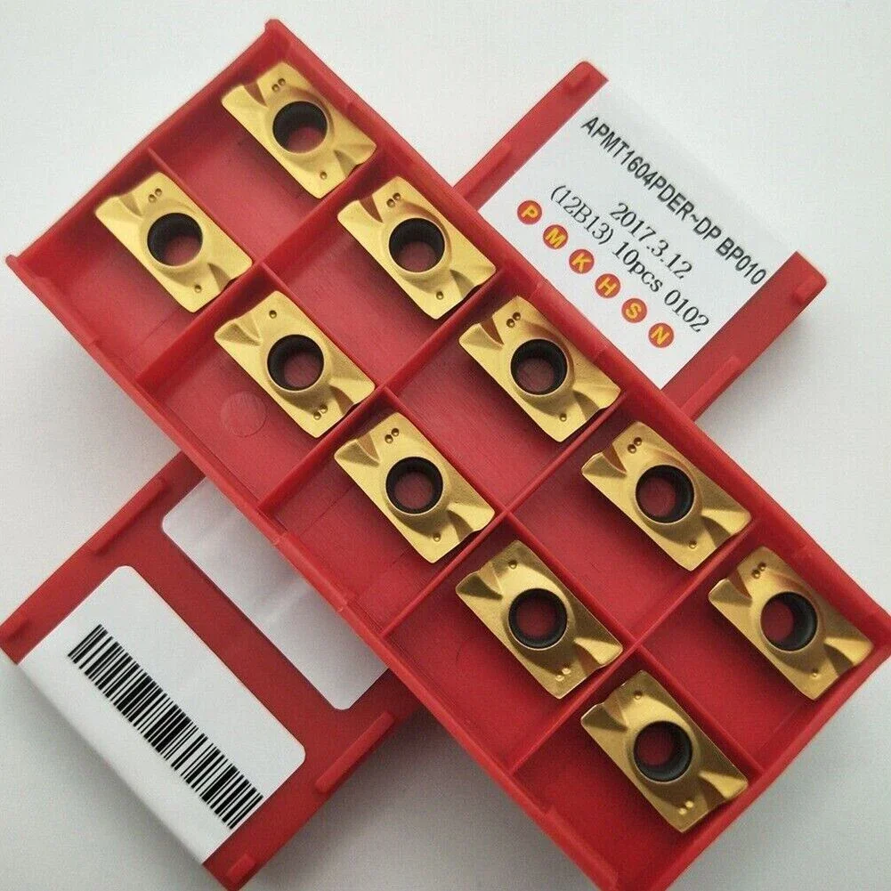 10pcs APMT1135PDER-DP BP010 Lathe Insert Cutting Tool Carbide Turning Blade Insert For Semi-fining CNC Toolholding