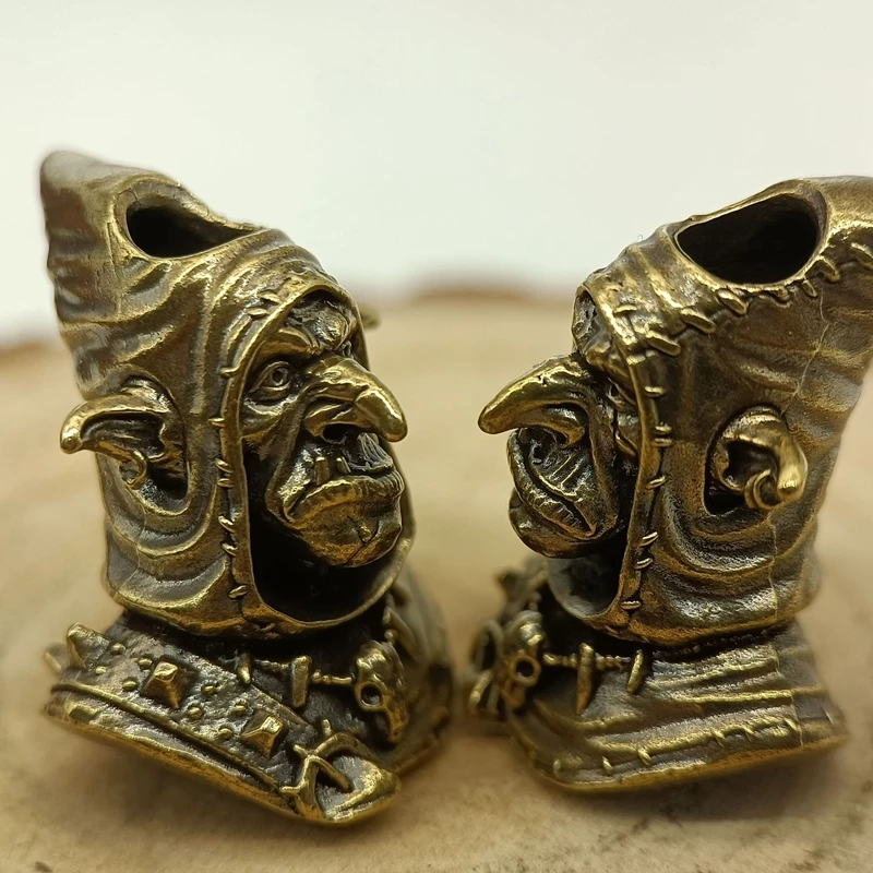 Goblin Humanoid Organism Brass Knife Beads EDC DIY Paracord Woven Bracelets Lanyard Pendants Accessories Outdoor Tool Hangings