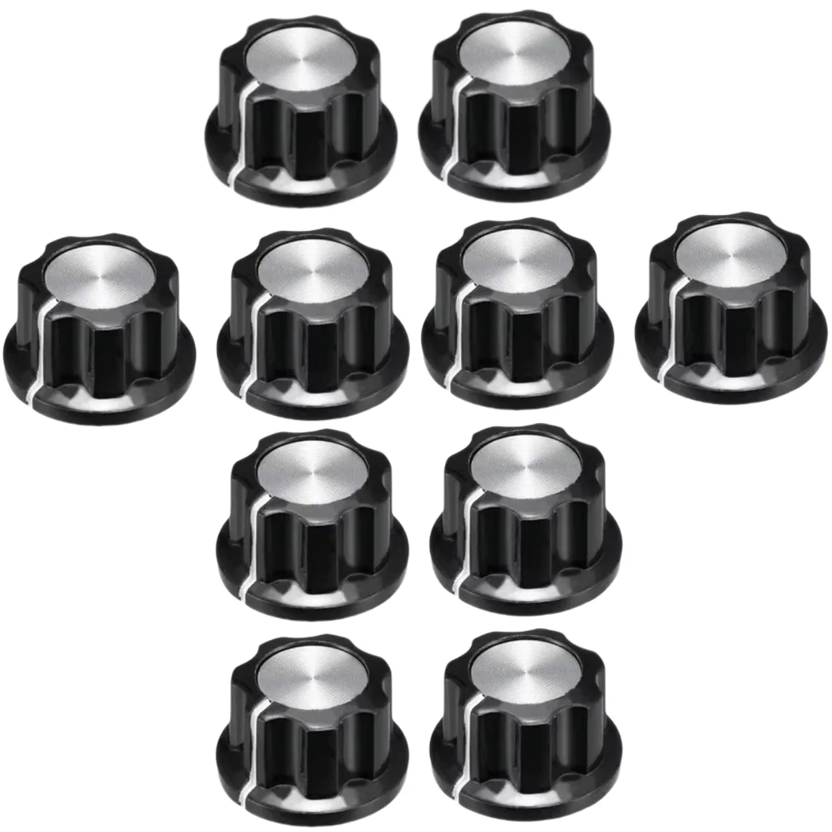 

Miwayer 10Pcs Potentiometer Volume Control Knob/6.35mm Shaft w/Set Screw /for Guitar Effect Sound Pedal Replacement