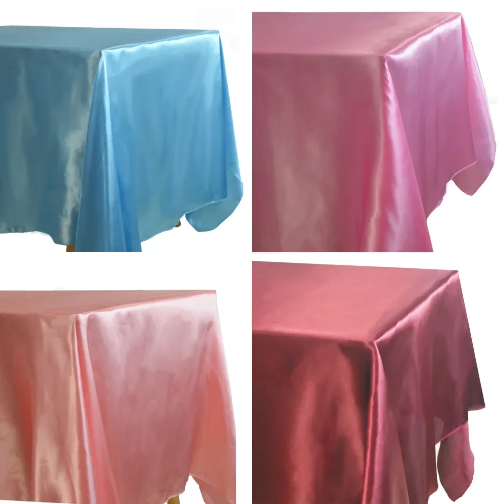 

Rectangle Satin Tablecloth Overlays Wedding Banquet Decor Home Dining Table Cover For Christmas Baby Shower Birthday Table Cloth