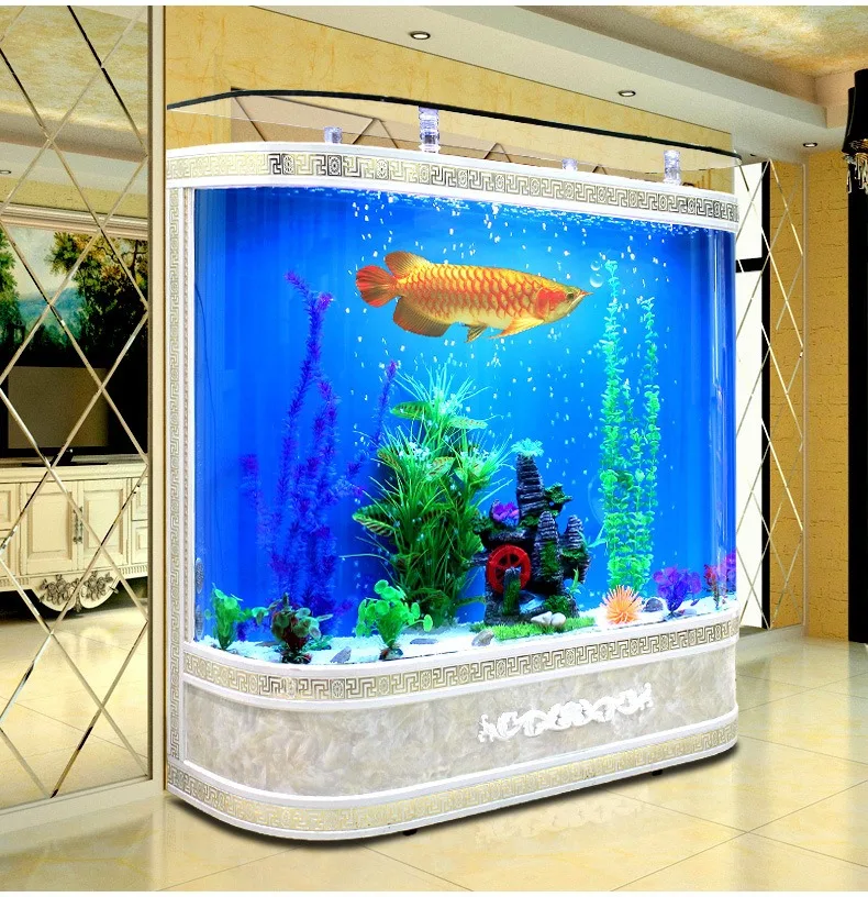 Customized Large Glass Fish Tank Modern Rectangle Aquarium for Living Eco-Friendly Marine Fish Display for Indoor Household Use
