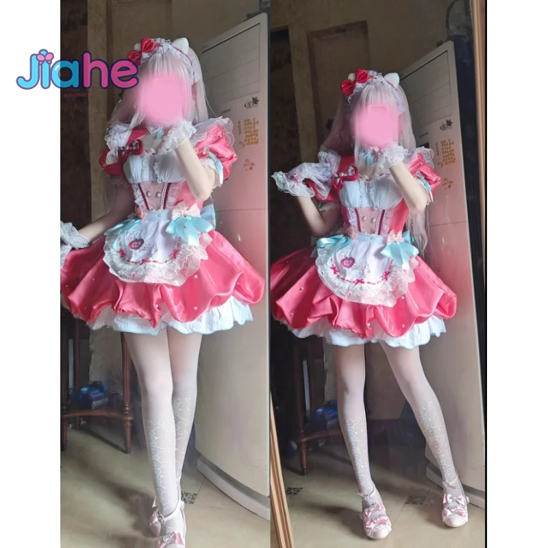 Kurimi Game Naraka: Bladepoint косплей костюм женское розовое милое платье горничной Хэллоуин вечерние платье Лолиты аксессуары комплект реквизита
