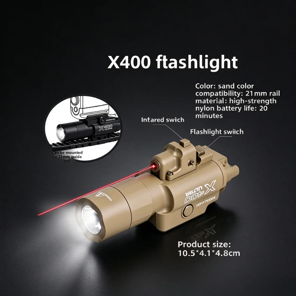 Dual Control Switch X400 Nylon Under Rail Model Light Integrated Alignment Marker Hobby Game Accessory